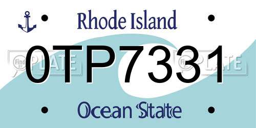 0TP7331 Rhode Island License Plate