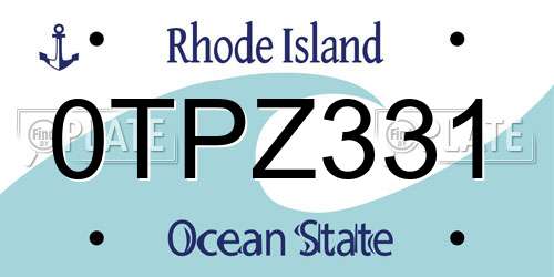 0TPZ331 Rhode Island License Plate