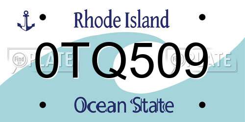 0TQ509 Rhode Island License Plate