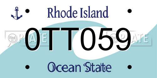 0TT059 Rhode Island License Plate