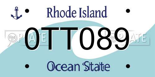 0TT089 Rhode Island License Plate