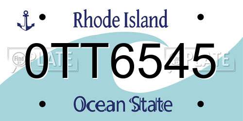 0TT6545 Rhode Island License Plate