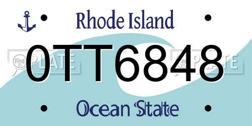 0TT6848 Rhode Island License Plate