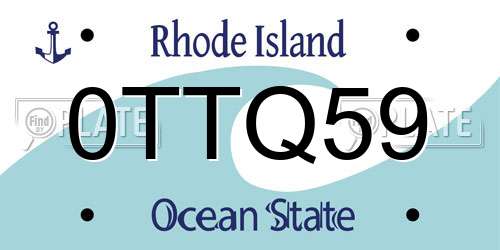 0TTQ59 Rhode Island License Plate