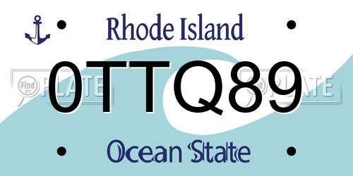 0TTQ89 Rhode Island License Plate