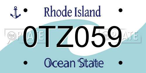 0TZ059 Rhode Island License Plate