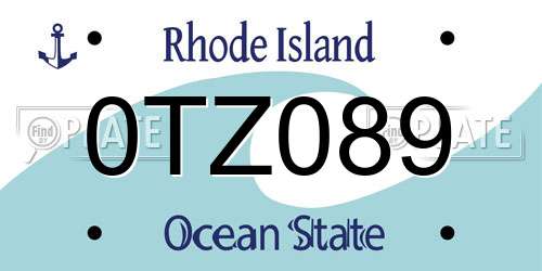 0TZ089 Rhode Island License Plate