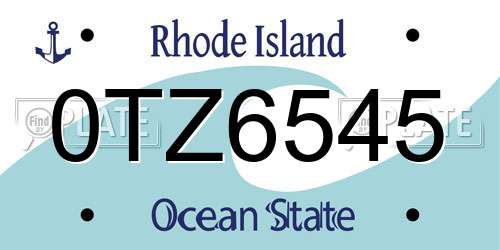 0TZ6545 Rhode Island License Plate