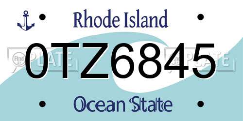 0TZ6845 Rhode Island License Plate