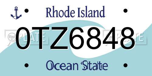0TZ6848 Rhode Island License Plate