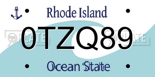0TZQ89 Rhode Island License Plate