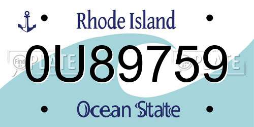 0U89759 Rhode Island License Plate