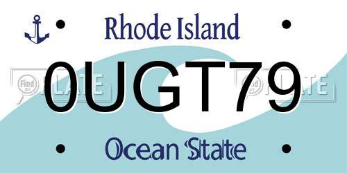 0UGT79 Rhode Island License Plate