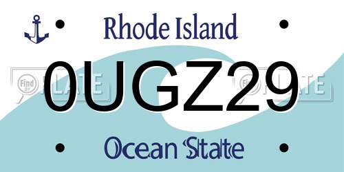 0UGZ29 Rhode Island License Plate