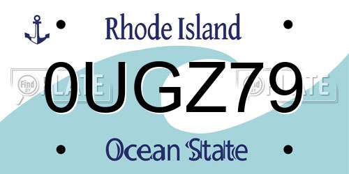 0UGZ79 Rhode Island License Plate