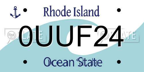 0UUF24 Rhode Island License Plate