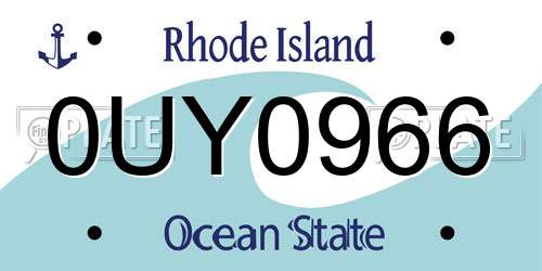 0UY0966 Rhode Island License Plate