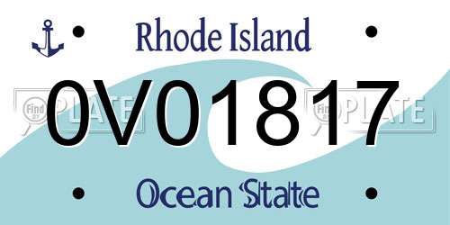 0V01817 Rhode Island License Plate