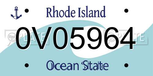 0V05964 Rhode Island License Plate