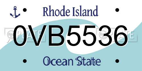 0VB5536 Rhode Island License Plate