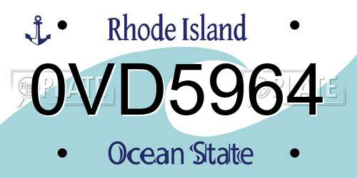 0VD5964 Rhode Island License Plate