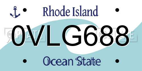 0VLG688 Rhode Island License Plate