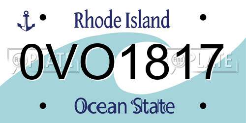 0VO1817 Rhode Island License Plate