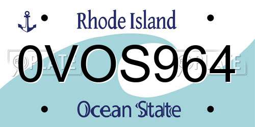 0VOS964 Rhode Island License Plate