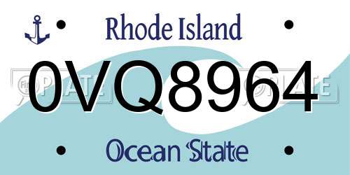 0VQ8964 Rhode Island License Plate