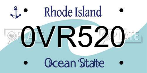 0VR520 Rhode Island License Plate