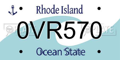 0VR570 Rhode Island License Plate