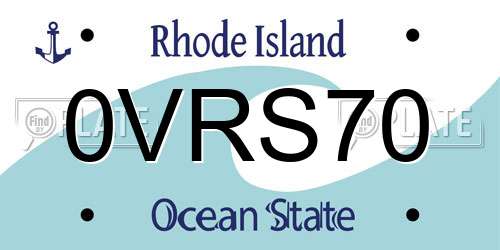 0VRS70 Rhode Island License Plate