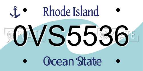 0VS5536 Rhode Island License Plate