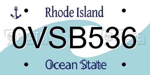 0VSB536 Rhode Island License Plate