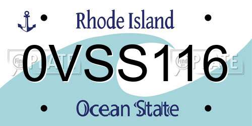 0VSS116 Rhode Island License Plate