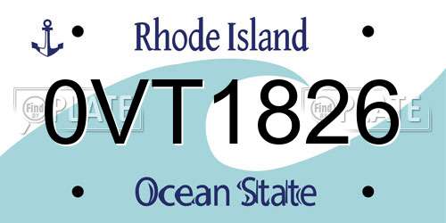 0VT1826 Rhode Island License Plate