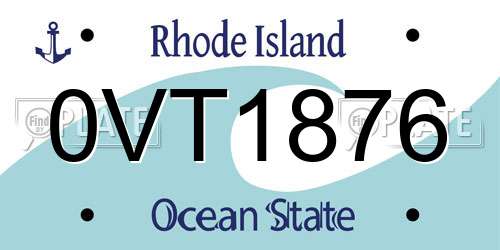 0VT1876 Rhode Island License Plate