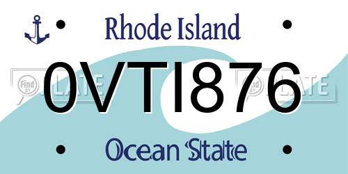0VTI876 Rhode Island License Plate