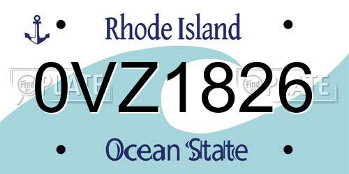 0VZ1826 Rhode Island License Plate