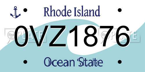 0VZ1876 Rhode Island License Plate