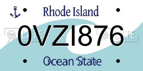 0VZI876 Rhode Island License Plate
