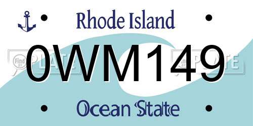 0WM149 Rhode Island License Plate