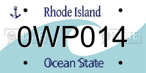 0WP014 Rhode Island License Plate