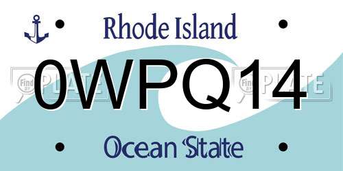 0WPQ14 Rhode Island License Plate
