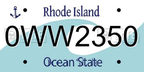 0WW2350 Rhode Island License Plate