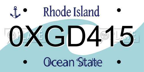 0XGD415 Rhode Island License Plate