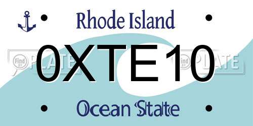 0XTE10 Rhode Island License Plate