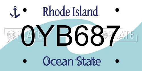 0YB687 Rhode Island License Plate