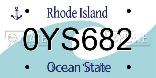 0YS682 Rhode Island License Plate