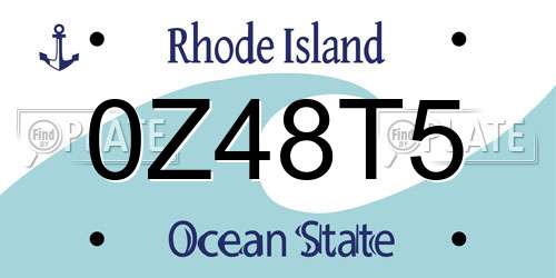0Z48T5 Rhode Island License Plate